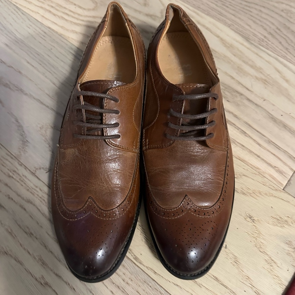 Classic Brown Leather Derby Shoes